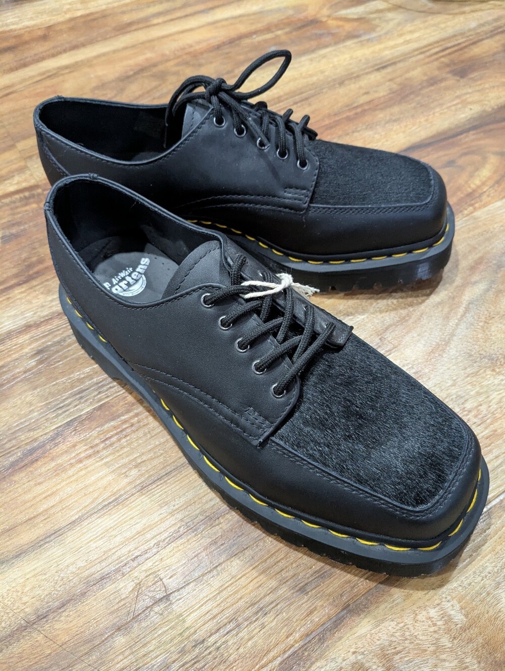 5-Eye Bex Square Toe Hair-On & Leather Shoes